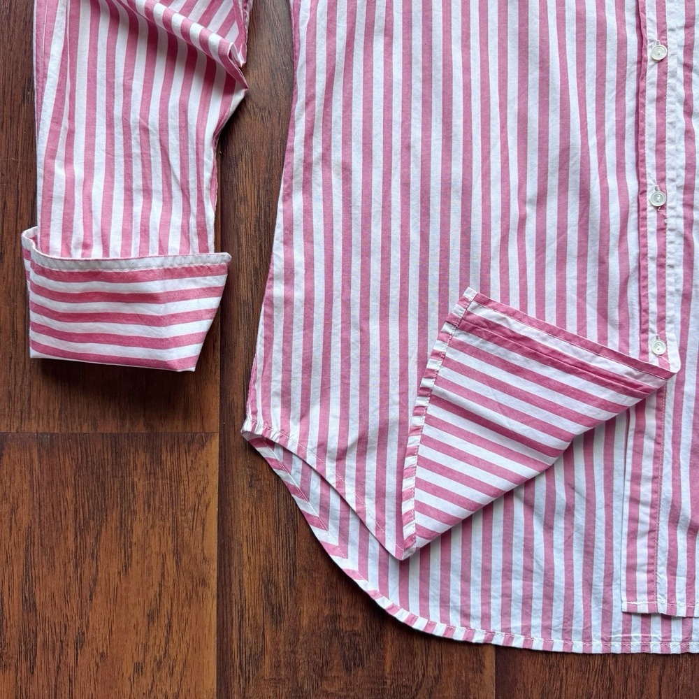 Nili Lotan Women's Red Striped Button Down Shirt XS Quiet Luxury‎ Boyfriend Prep - Picture 9 of 16